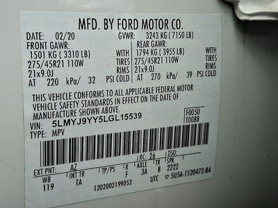 2020 Lincoln Aviator Plug-In Hybrid Black Label Grand Touring