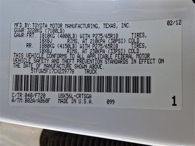 2012 Toyota Tundra SR5